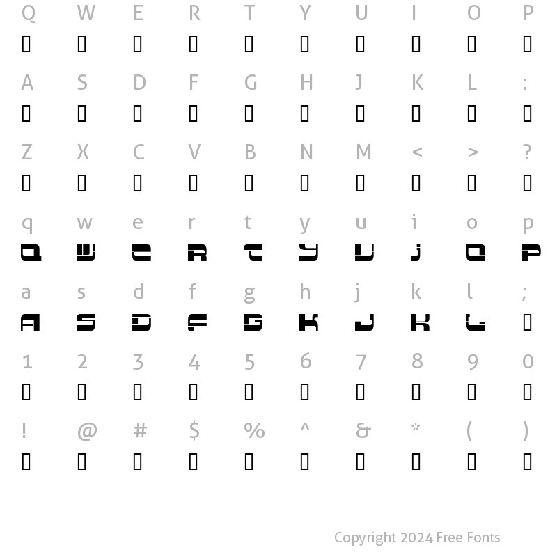 Character Map of Insert 2 Regular