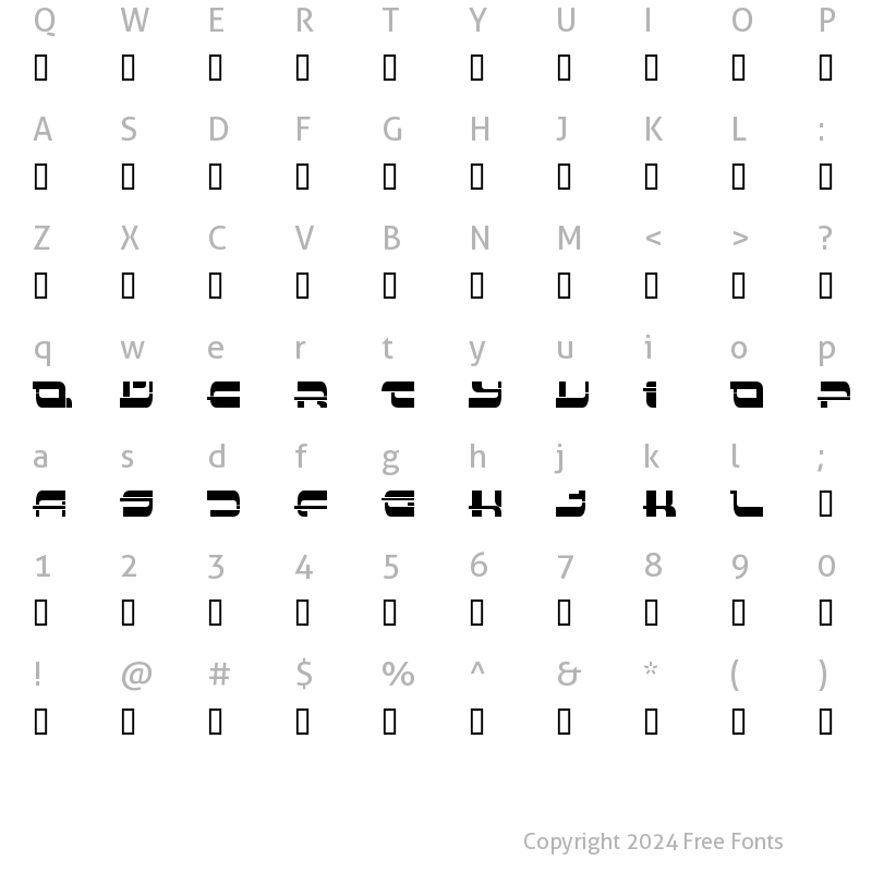 Character Map of Insert 3 Regular