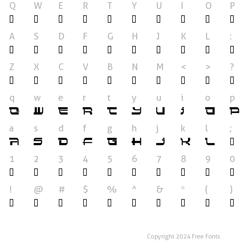 Character Map of Insert 4 Regular