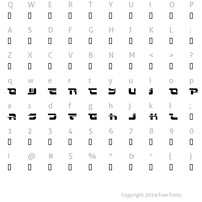 Character Map of Insert Regular