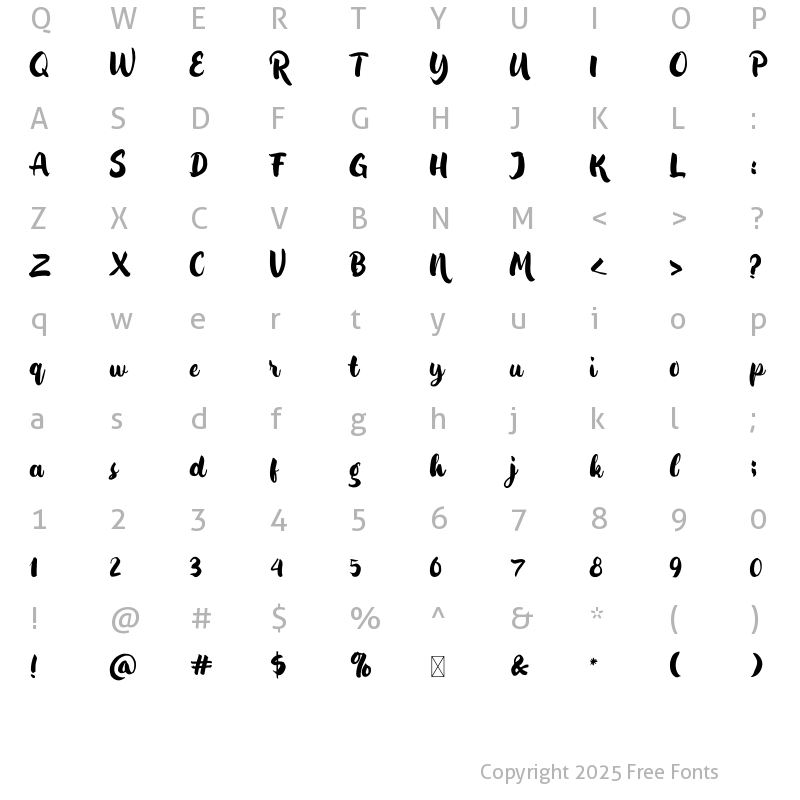 Character Map of Insforgen Regular