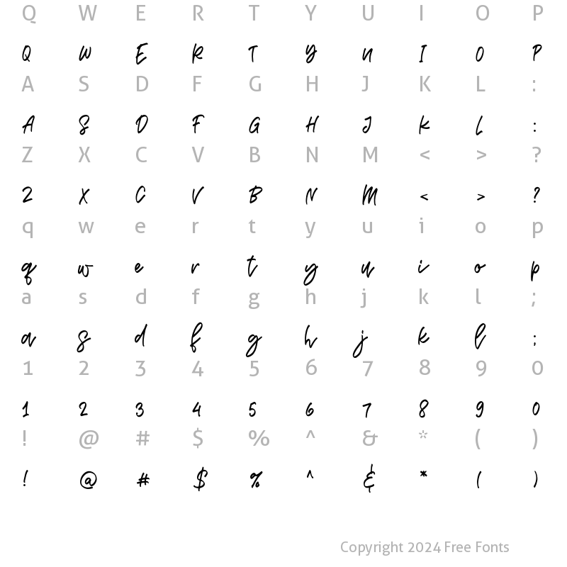 Character Map of Inside Regular