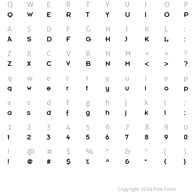 Character Map of Insignia Roman