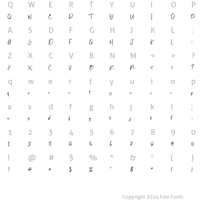 Character Map of Insta Gromes Regular