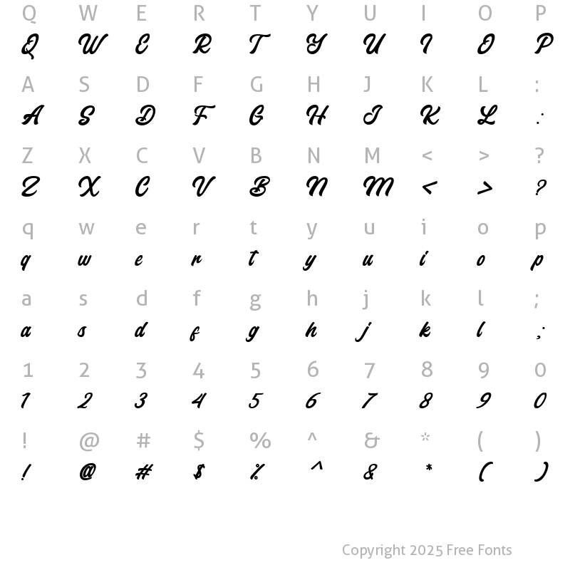 Character Map of Instabread Regular