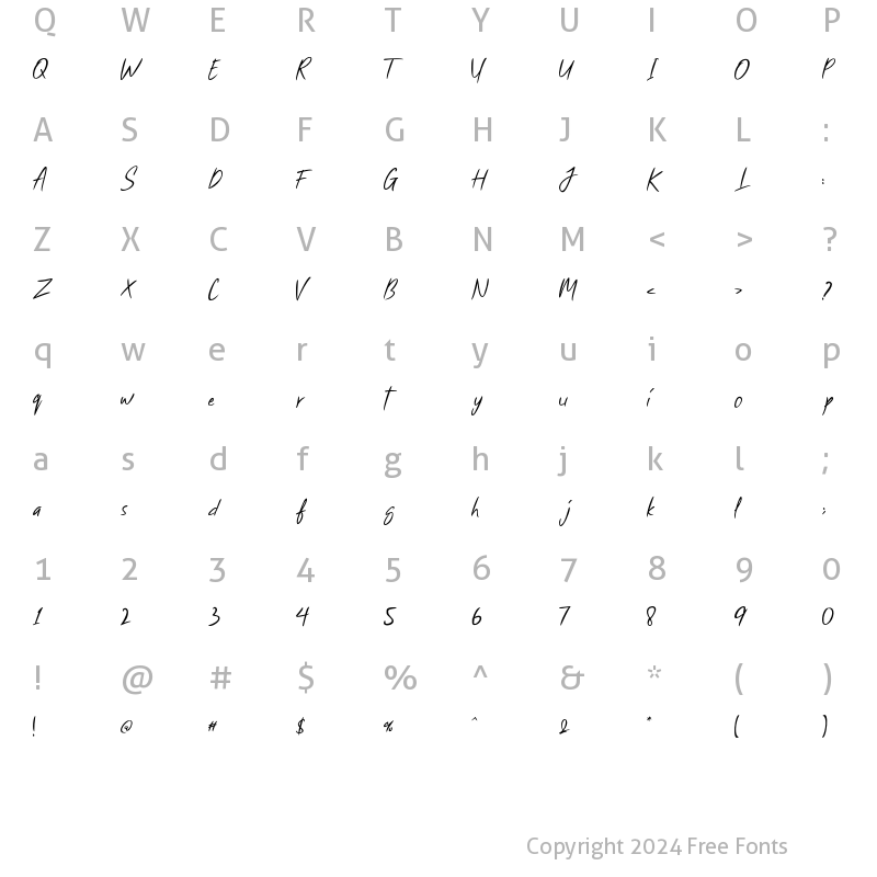 Character Map of Instant Crush Regular