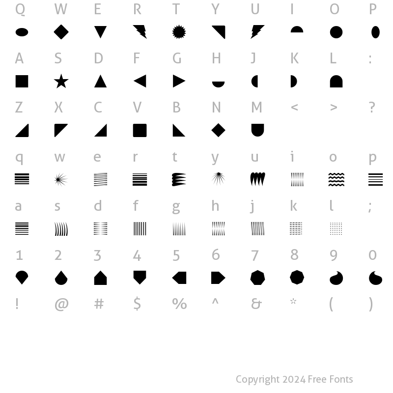 Character Map of Instant Regular