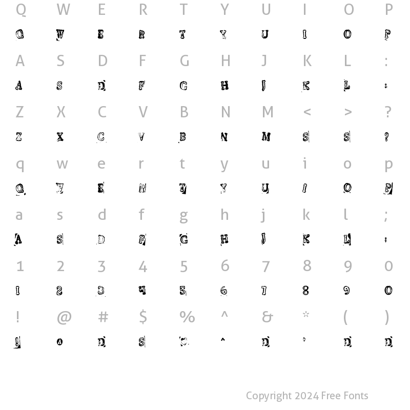 Character Map of InstantKarma Regular