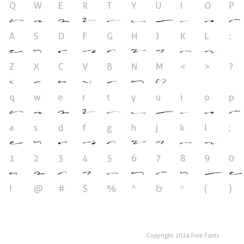 Character Map of Instory Underlines Regular