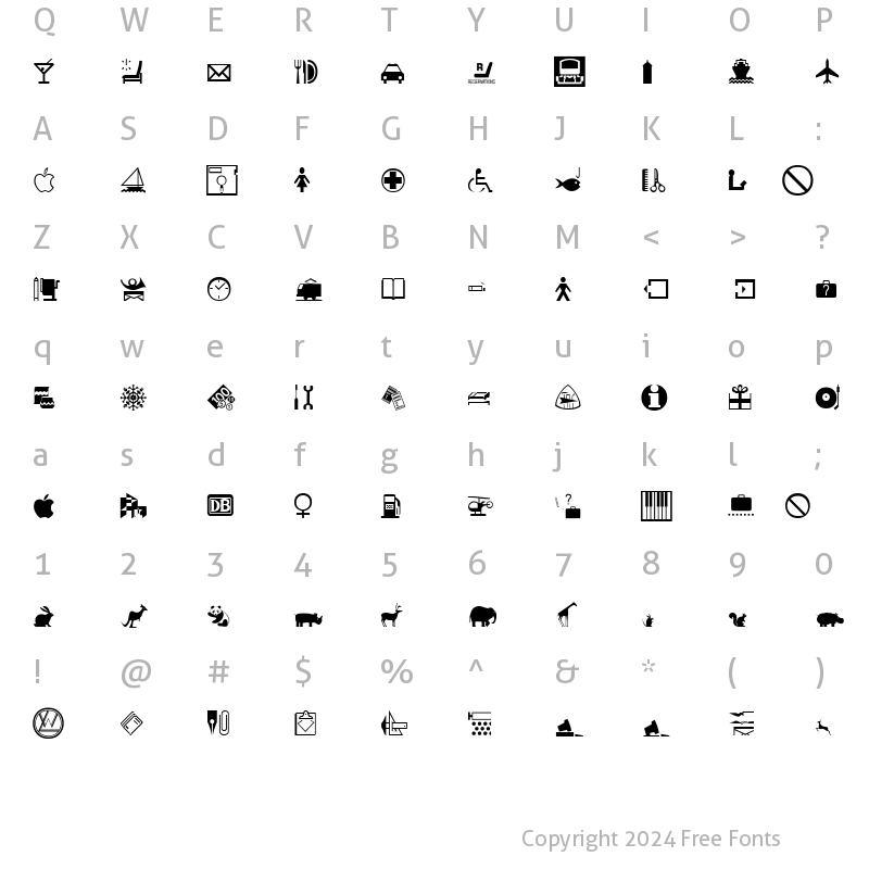 Character Map of Inter Dingbats FC Normal