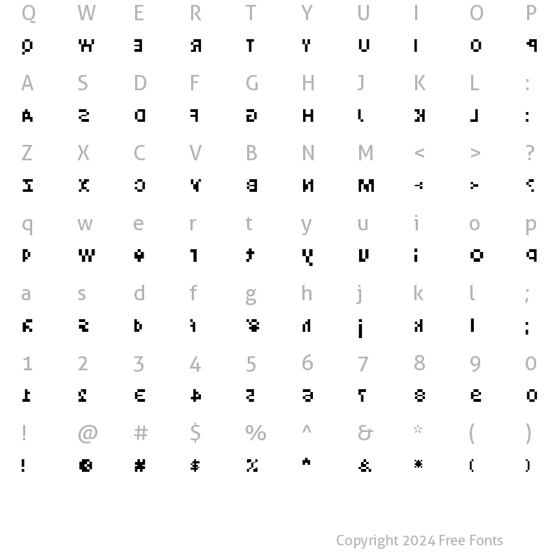 Character Map of Intercom Receiver