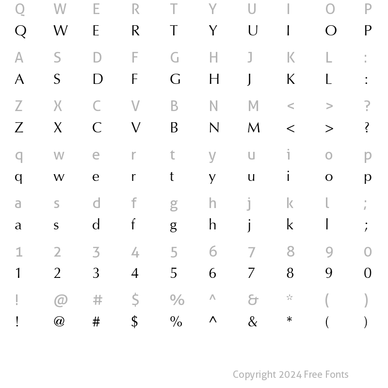 Character Map of Interface SSi Regular