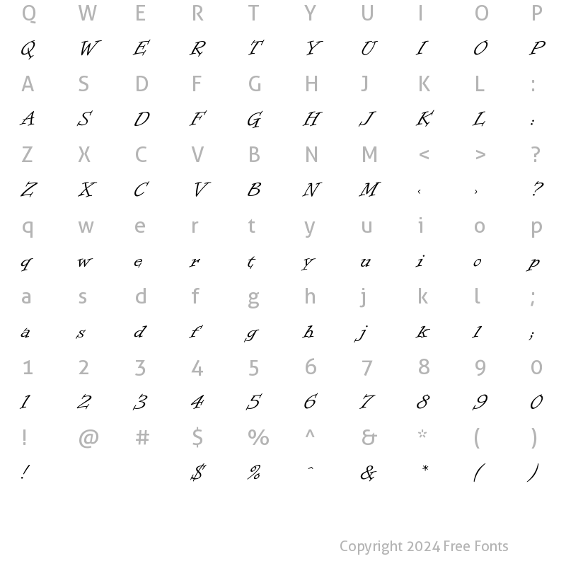 Character Map of Intermezzo Regular