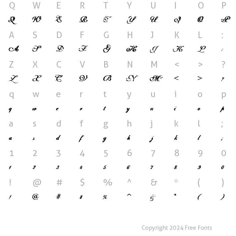 Character Map of Intermission Regular