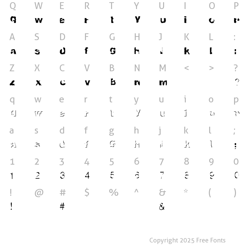 Character Map of InternationalDisgrace ValRe Regular