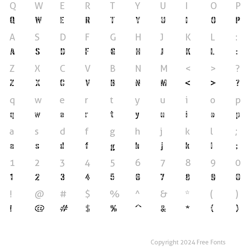 Character Map of Interplanetary Crap Regular