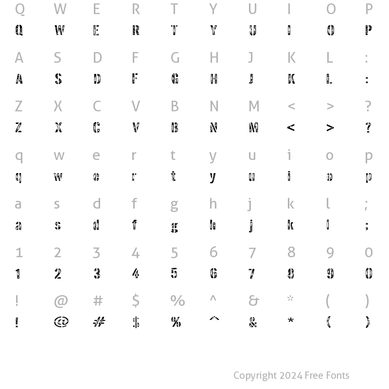 Character Map of Interplanetary Regular