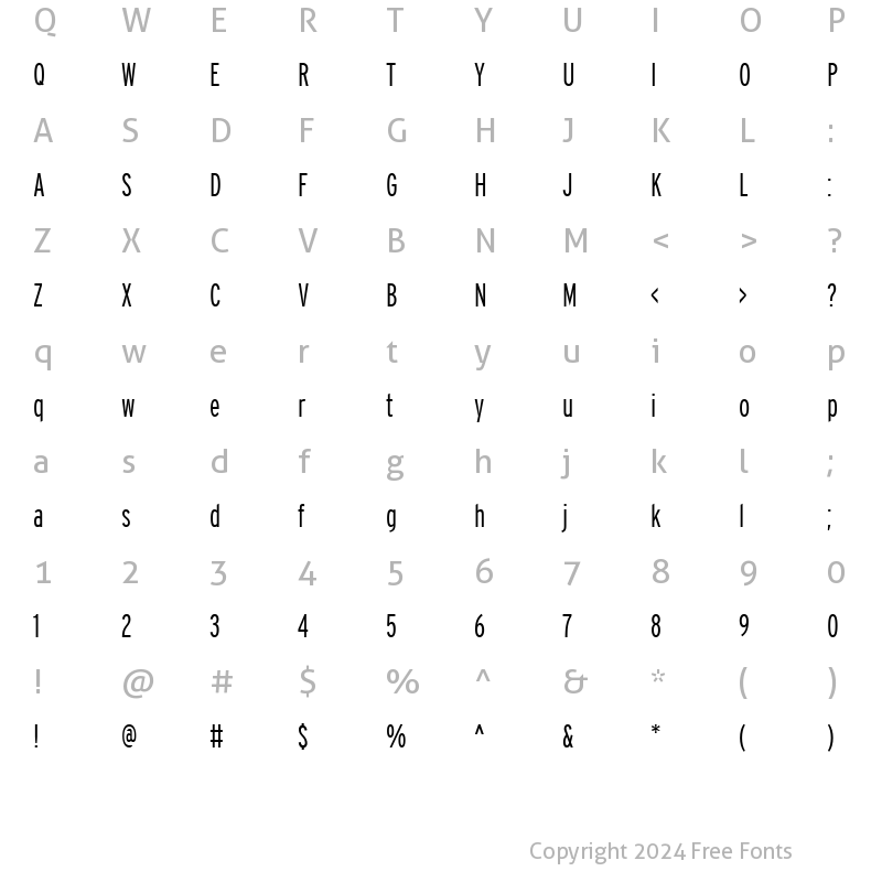 Character Map of Interstate-LightCompressed Normal