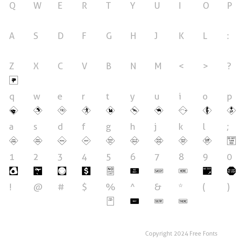 Character Map of Interstate Pi Four Regular