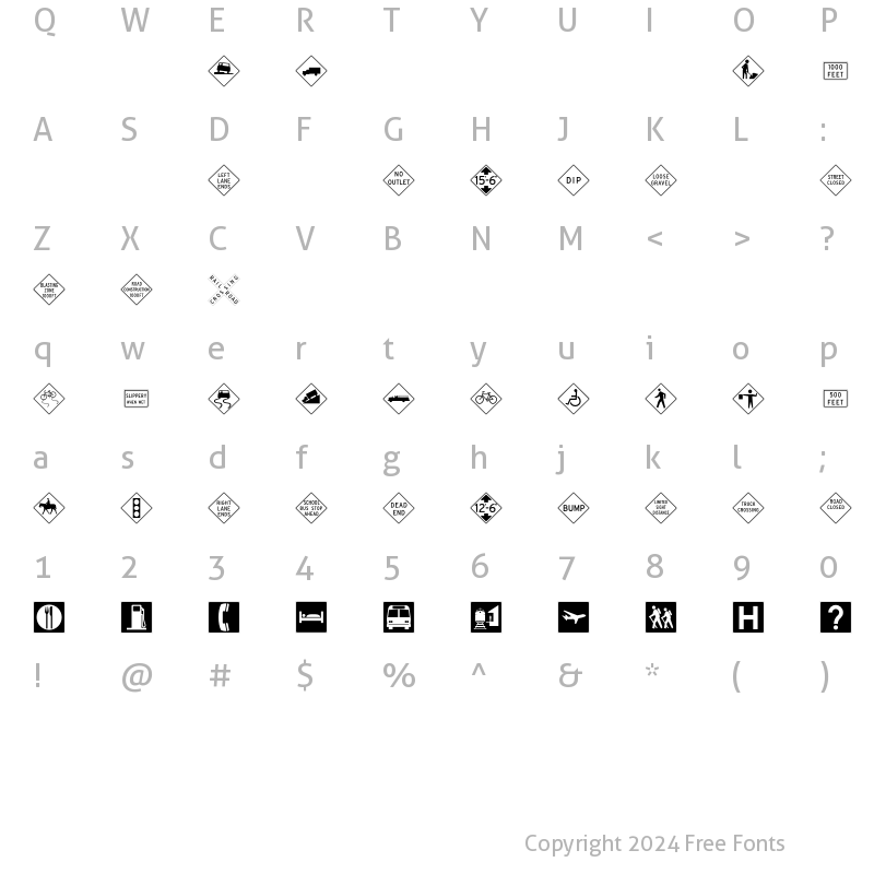 Character Map of Interstate Pi Three Regular