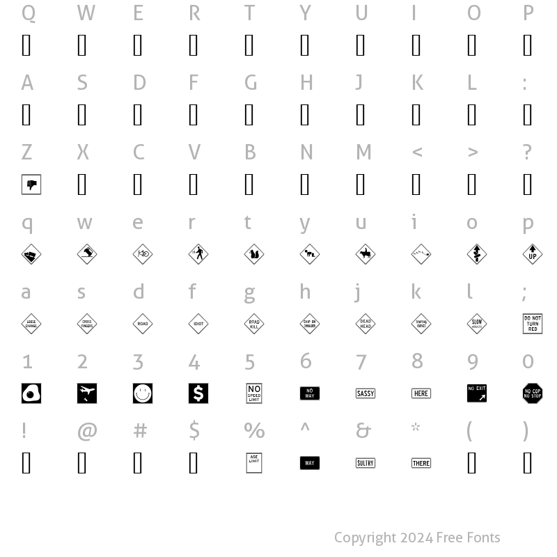 Character Map of InterstatePi Four