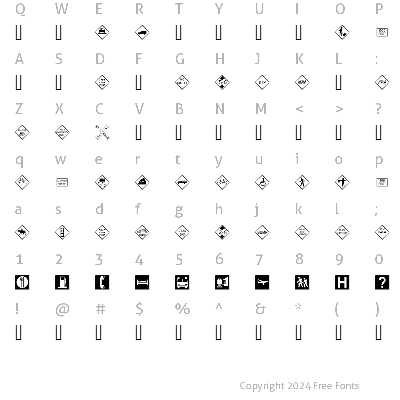 Character Map of InterstatePi Three