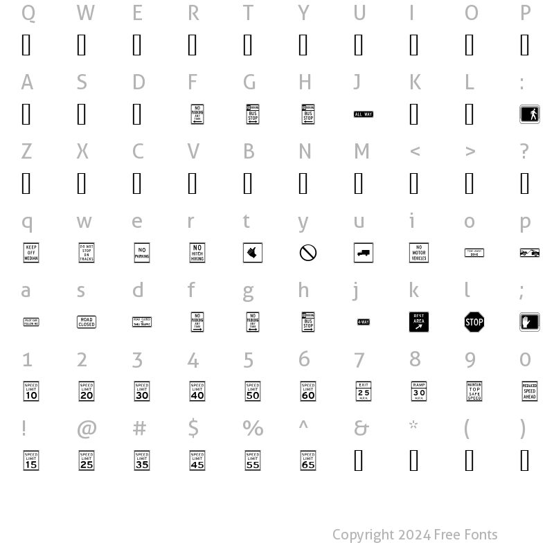 Character Map of InterstatePi Two