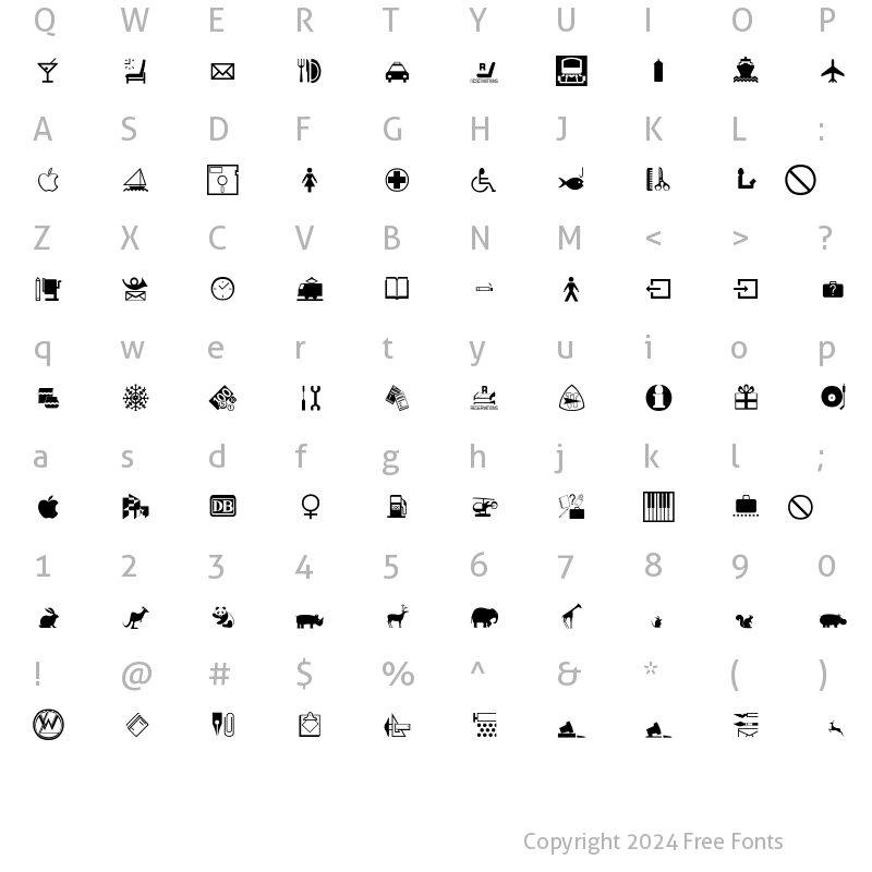 Character Map of InterSymb Regular