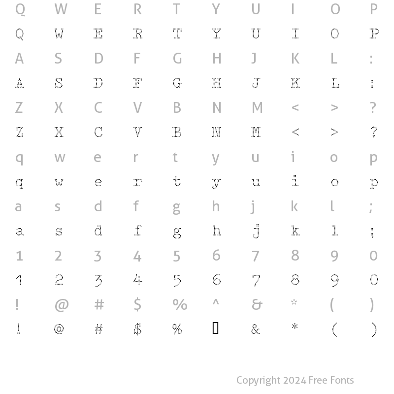 Character Map of IntimoTwo Regular