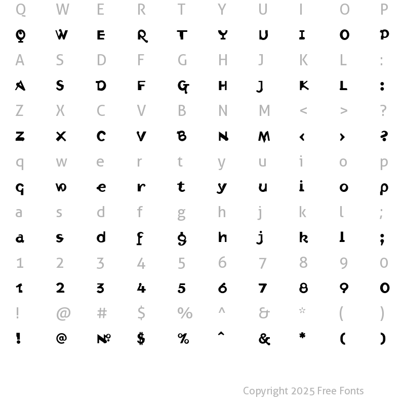 Character Map of Intolerance Regular