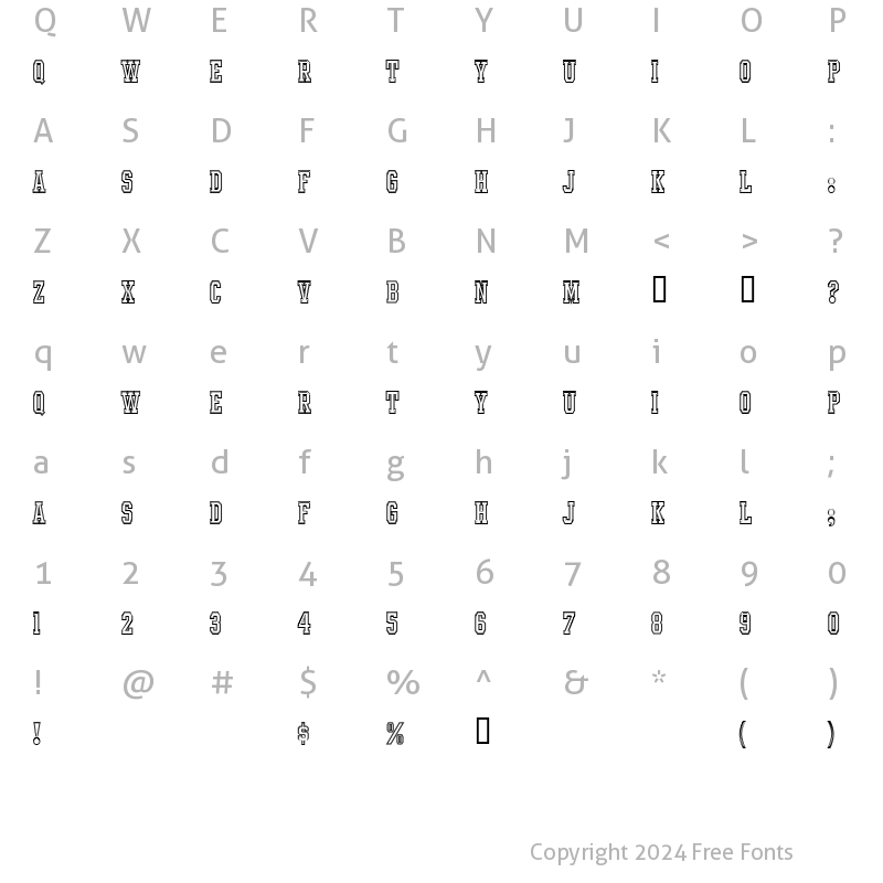 Character Map of Intramural Contour JL Regular