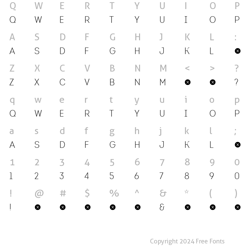 Character Map of Intro Cond Light Free