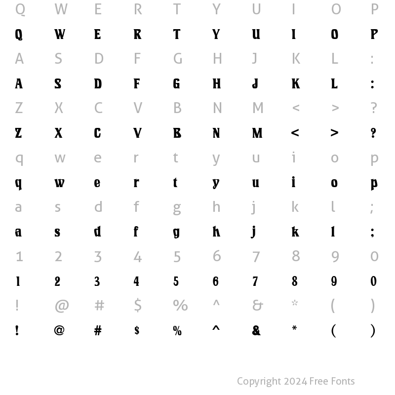 Character Map of IntrospectURWTBolCon Regular