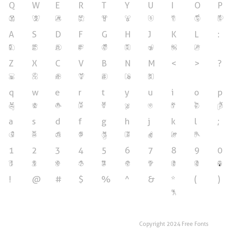 Character Map of Inu mix Regular