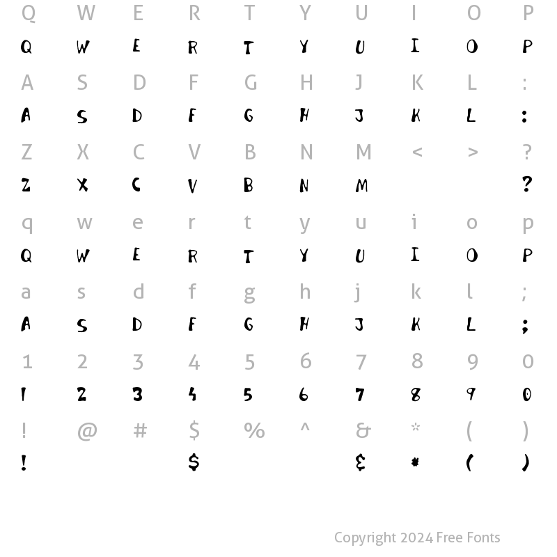 Character Map of Invader Candy Regular