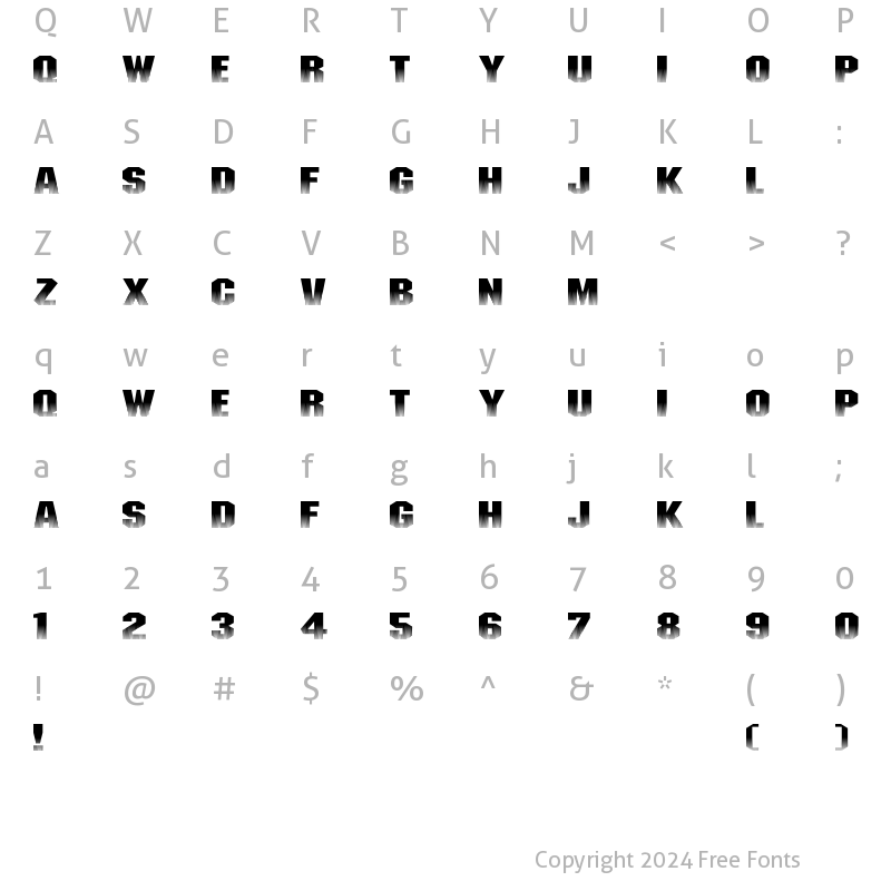 Character Map of Invisible Killer Regular