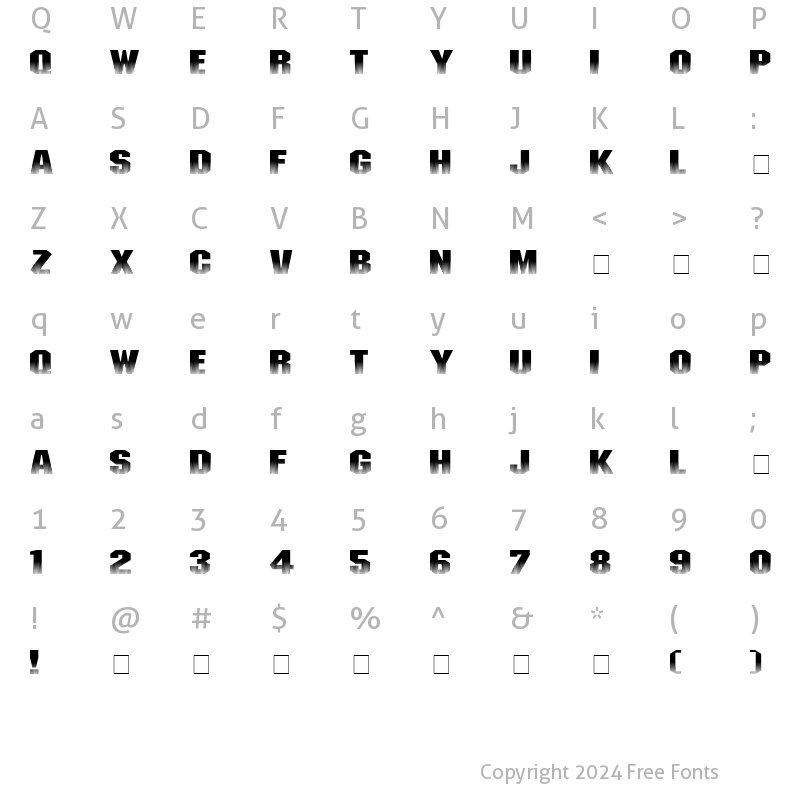 Character Map of InvisibleKiller Regular