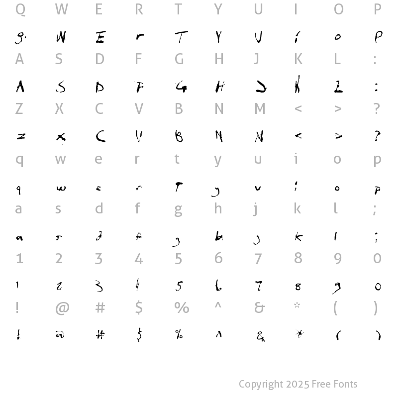 Character Map of InXanthumGum Regular