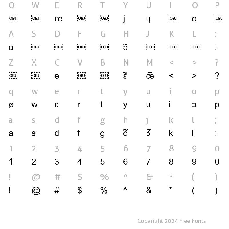 Character Map of IPA Font Regular
