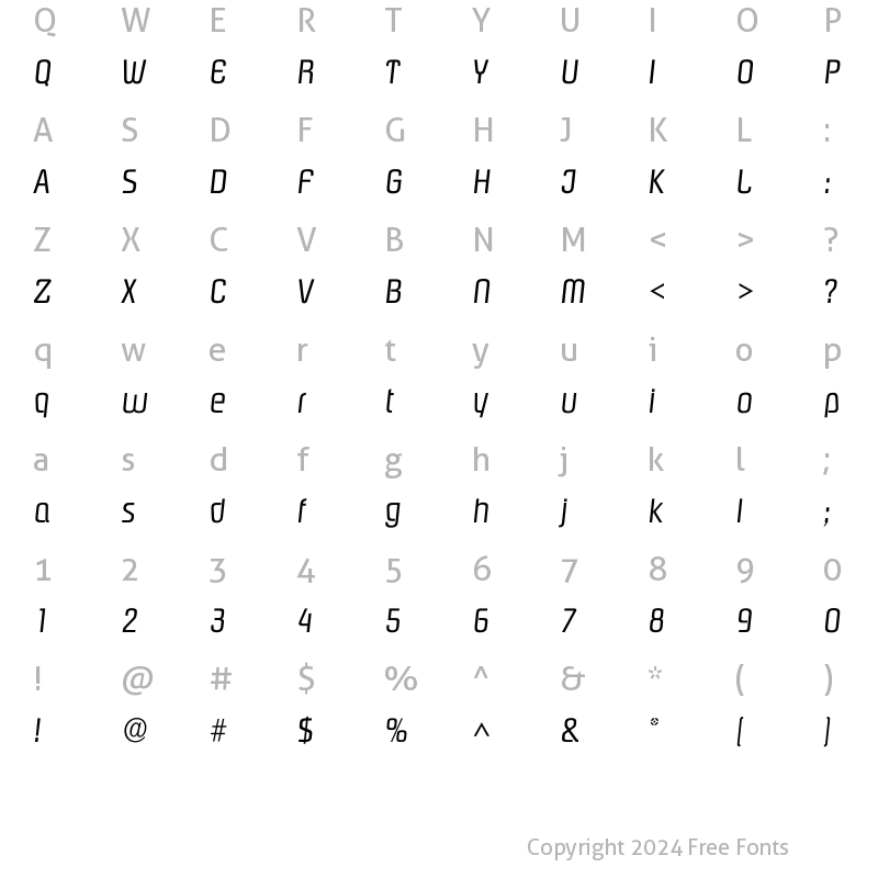 Character Map of Ipasadena Regular