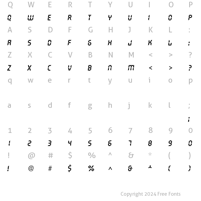 Character Map of Iquartz-Bold Regular