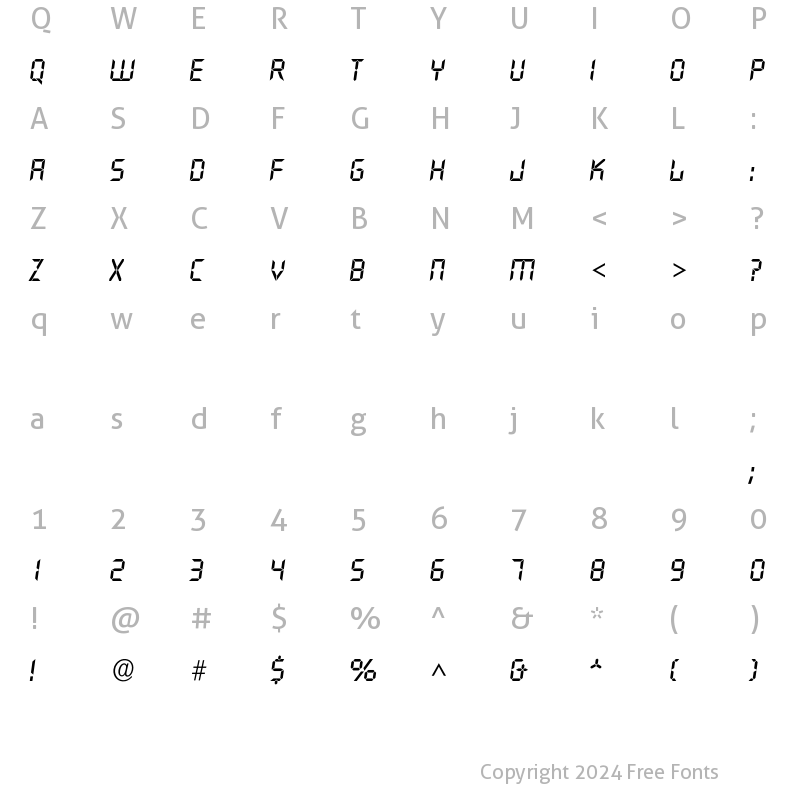 Character Map of Iquartz-Medium Regular