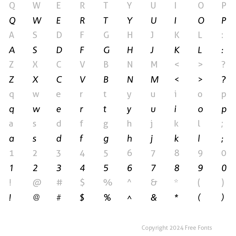 Character Map of Iquebec Medium