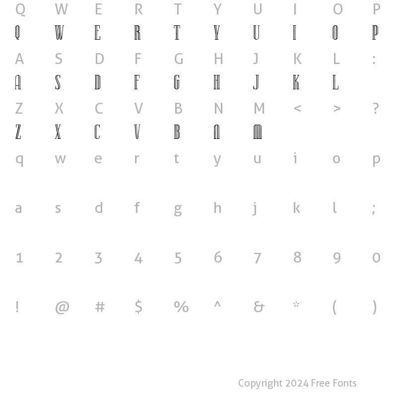 Character Map of IranianHand-Lettered Regular