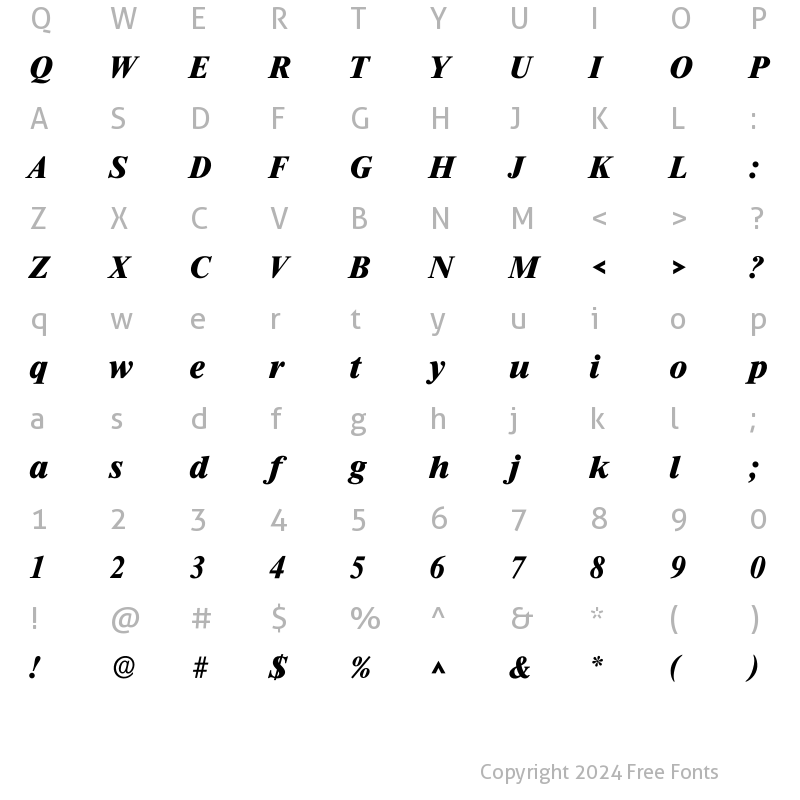 Character Map of Iriccione Bold