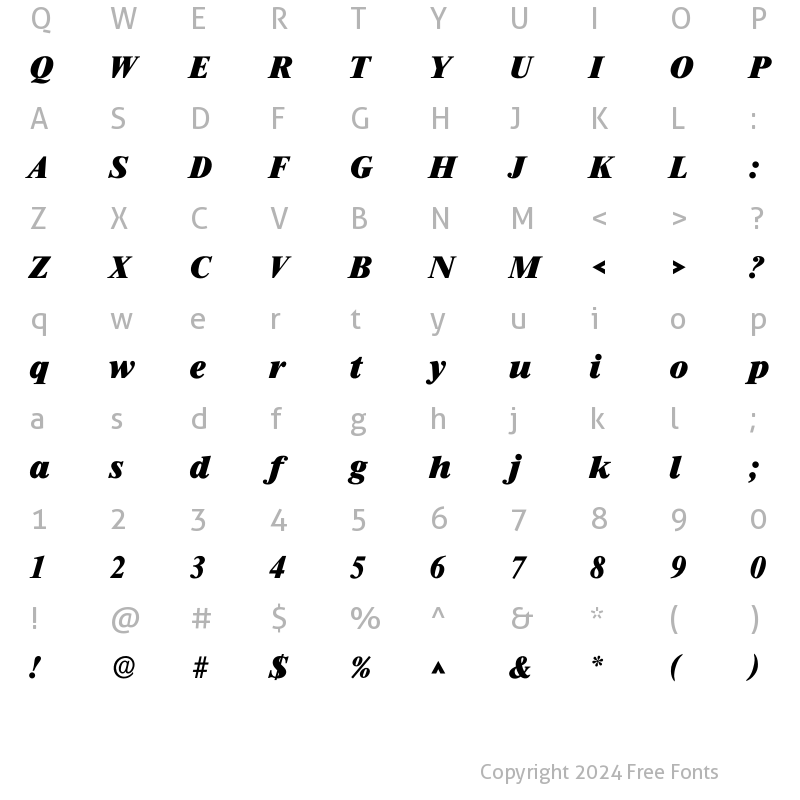 Character Map of Iriccione ExtraBold Regular