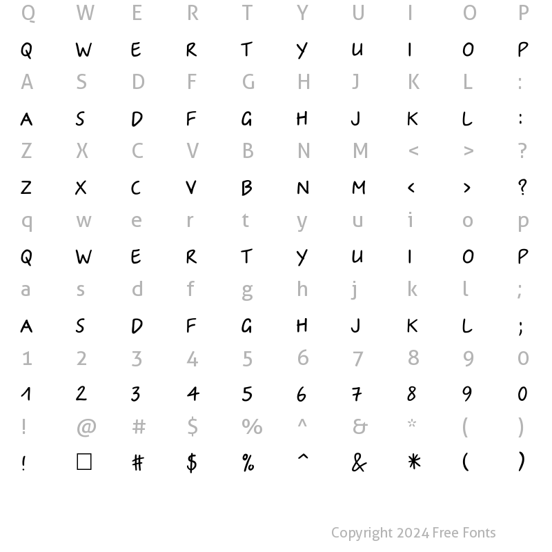 Character Map of IrinaCTT Normal