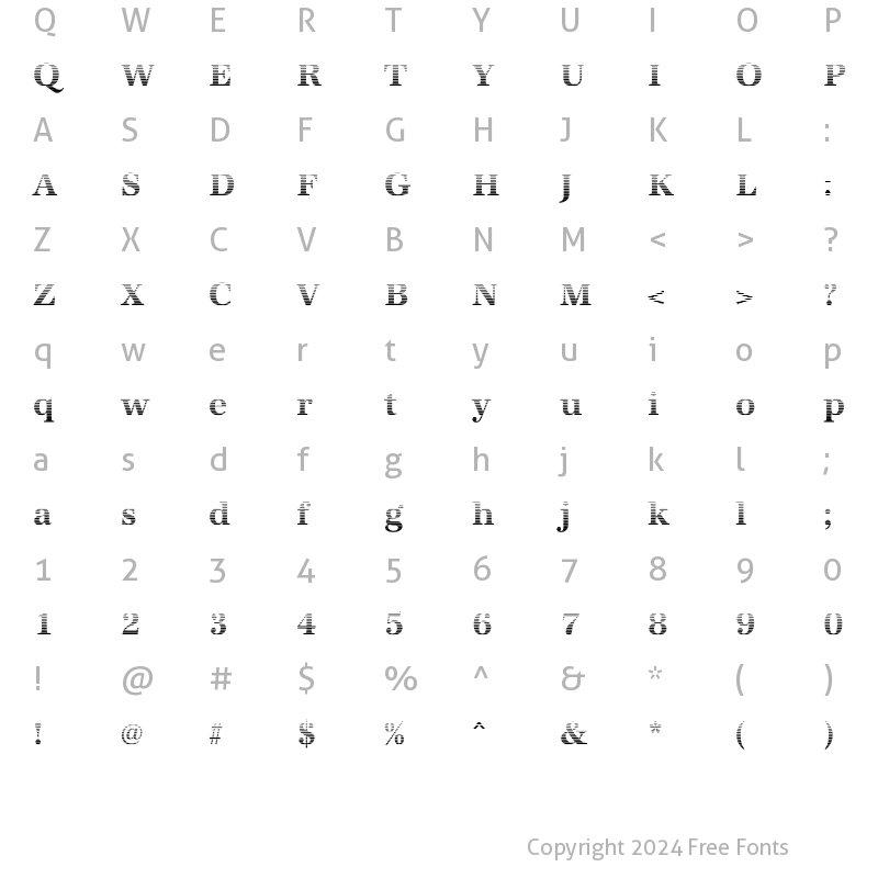 Character Map of IrisBeckerGradient Bold