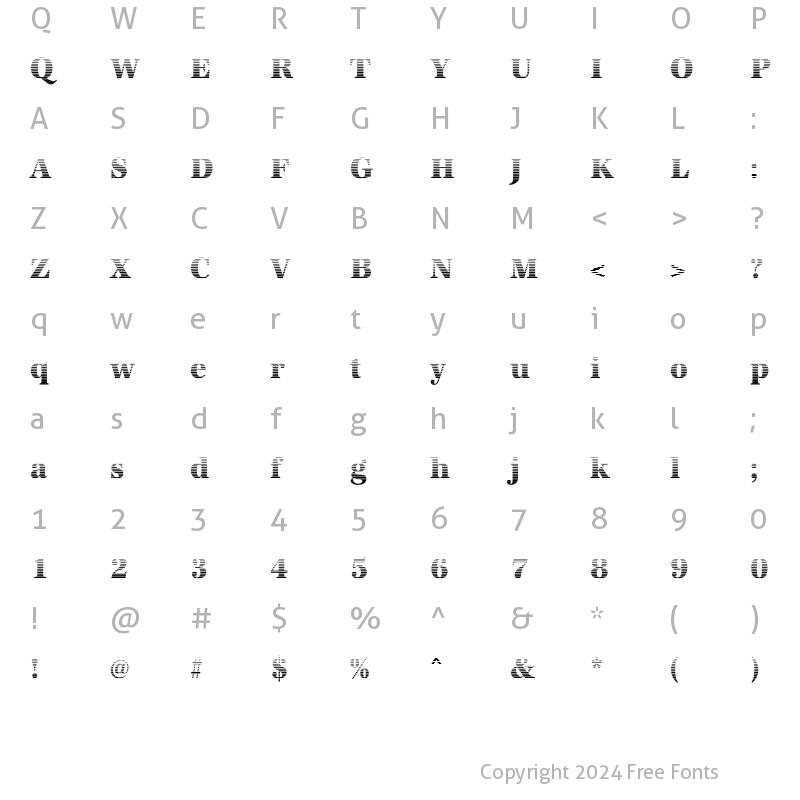 Character Map of IrisBeckerGradientC-ExBold Normal