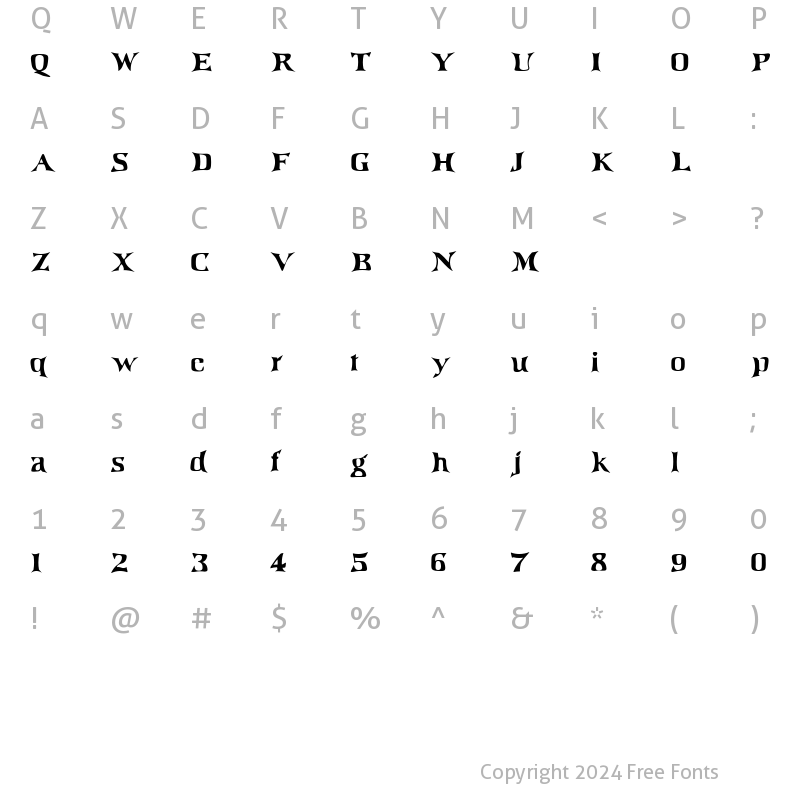 Character Map of IrishJig Regular